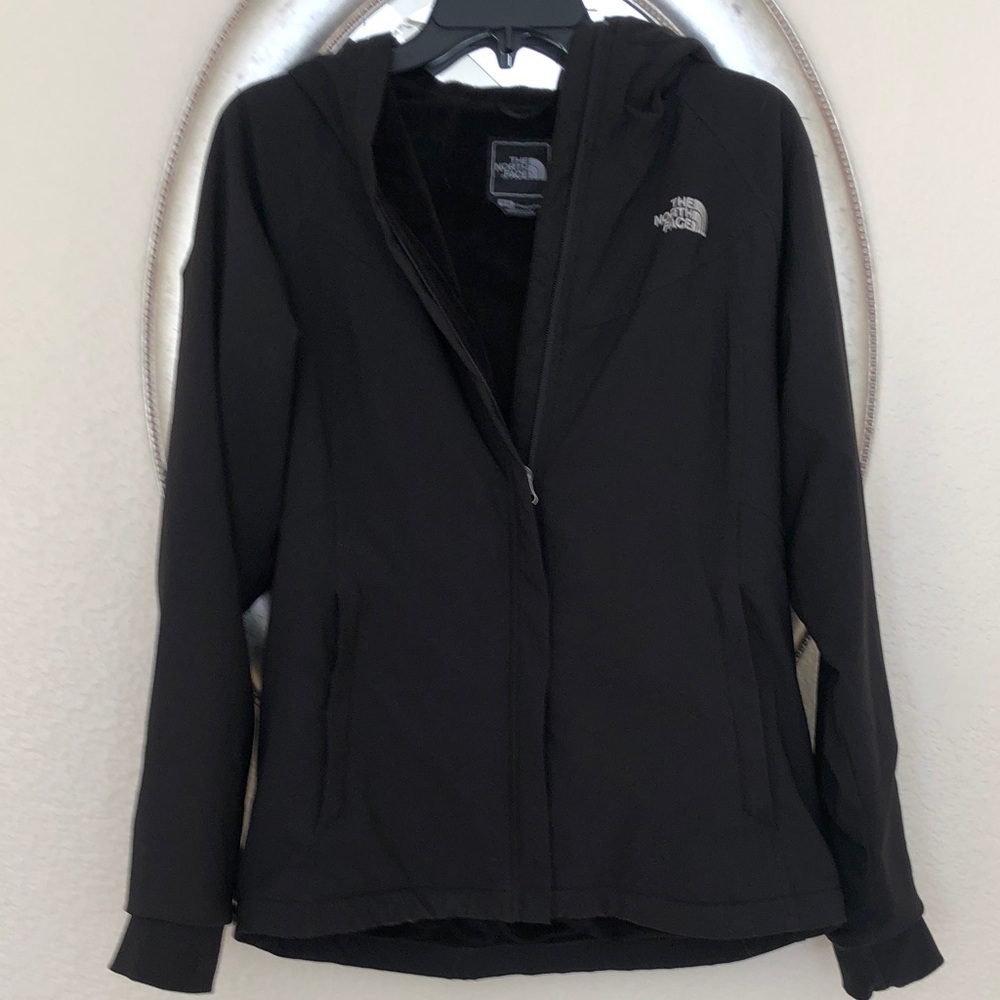 The North Face Women's Black Hooded Fleece-Lined Jacket